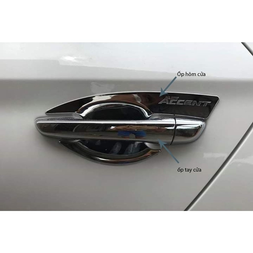 Ốp hõm, ốp tay cửa Accent 2018-2022 chống xước, ốp sang trọng mạ crom