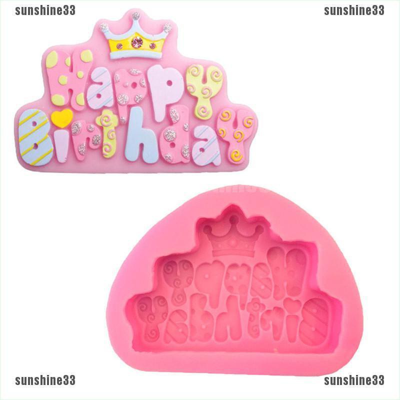 Khuôn silicone Tạo Hình Chữ happy birthday Trang Trí Bánh