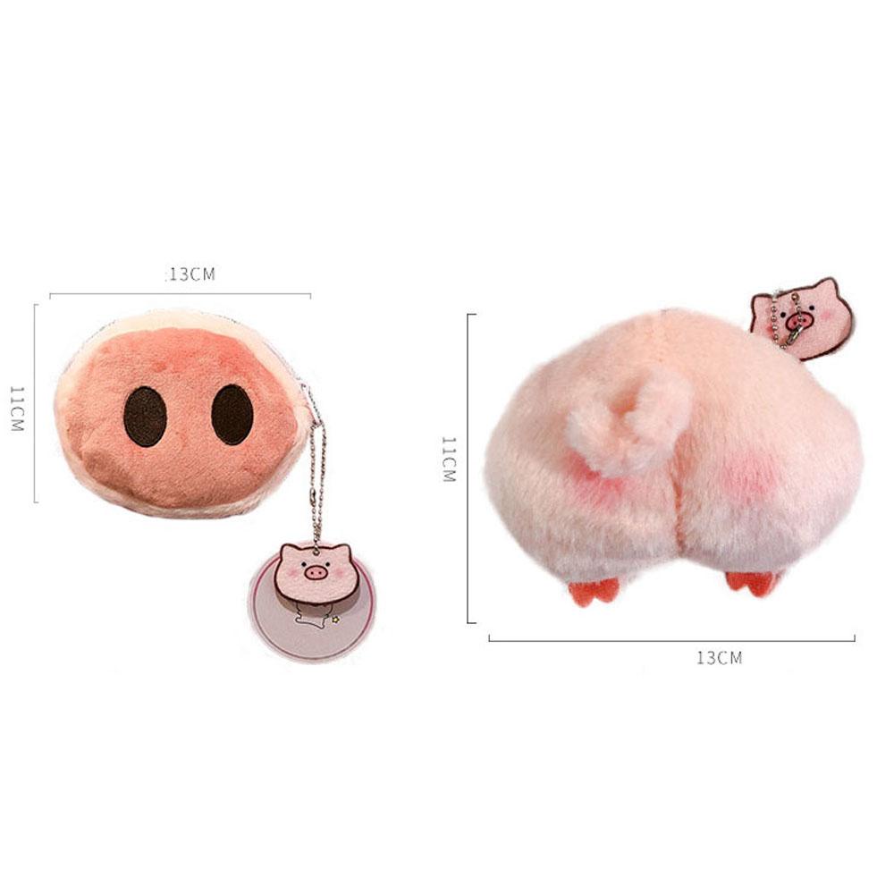 Ví Đựng Thẻ Mini Hình Mũi Heo Nhồi Bông Dễ Thương Cho Bé Gái