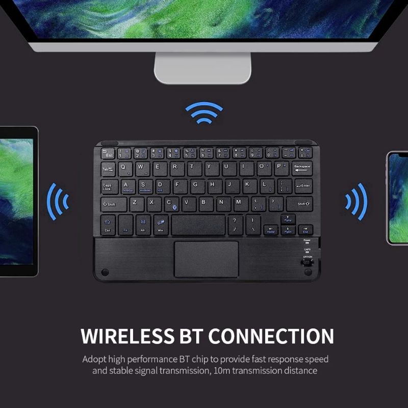 Bàn phím bluetooth có tích hợp bàn di chuột  cho máy tính bảng và điện thoại