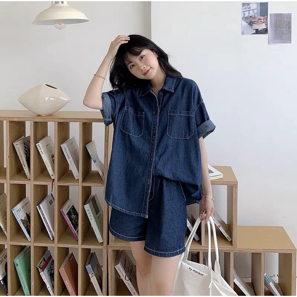 Sét  sơmi jean 2 túi Quảng Châu CHANREEN