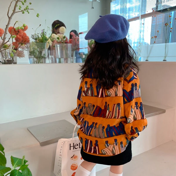 Áo Sơ Mi Tay Dài Họa Tiết Hoa Phong Cách Hàn Quốc Thời Trang Mùa Thu Cho Bé Gái