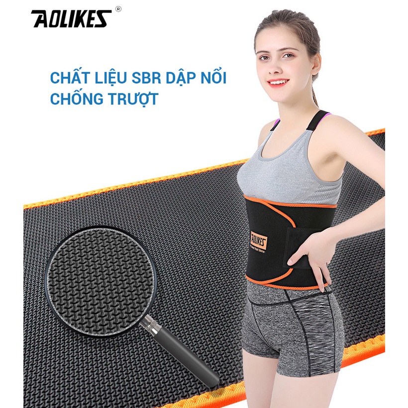 Đai cuốn nóng giảm mỡ bụng Aolikes al 7980 bán sỉ bó nịt quấn giảm cân vòng 2 eo tập gym nâng tạ squat yoga thể hình nữ