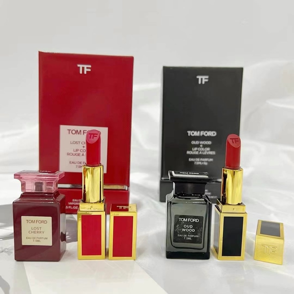 Tom Ford Bộ Son Môi Và Nước Hoa Anh Đào agarwood / cherry Mẫu Thử