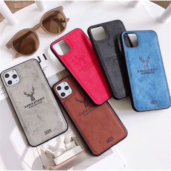 ốp DEER GIẢ DA dành cho iphone 7plus màu đỏ đô -n32