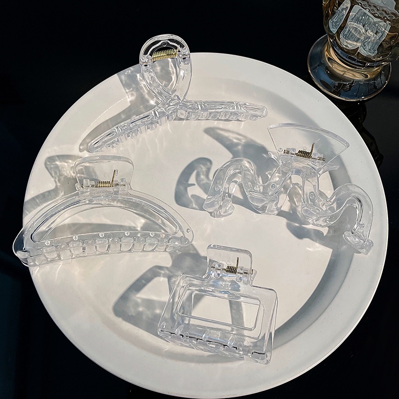 Kẹp tóc trong suốt thiết kế thanh lịch thời trang Hàn Quốc