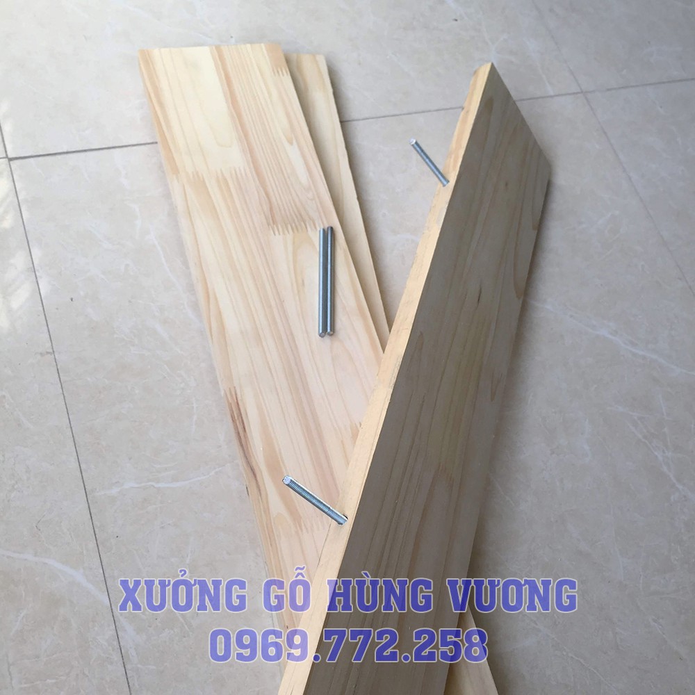 Bộ Kệ Gỗ  Trang Trí Treo Tường 3 Thanh Ngang  - Gỗ Thông Tự Nhiên 100%