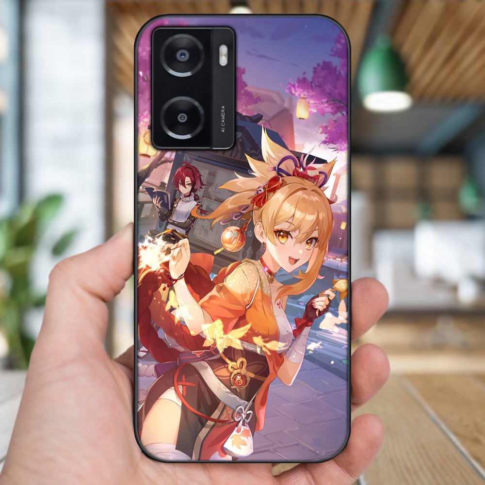 Ốp lưng Oppo A57 4G viền đen in hình Yoimiya Genshin Impact