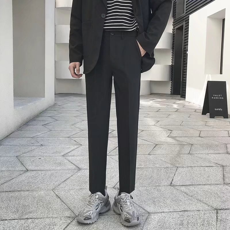 Quần Tây Ống Đứng Dáng Rộng Màu Trơn Thời Trang Hàn Quốc Chất Lượng Cao Size M-3XL Cho Nam