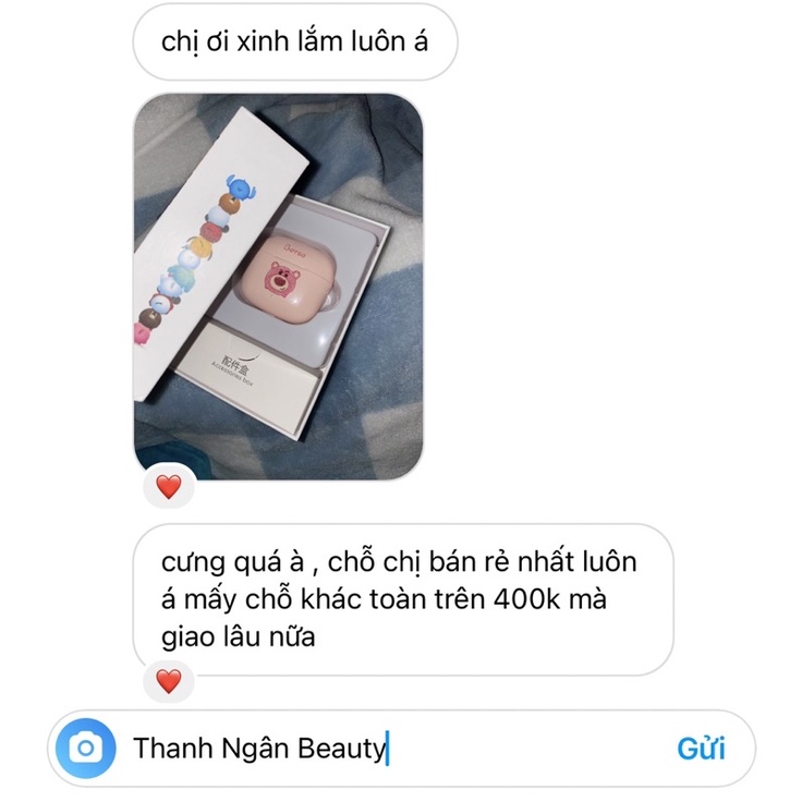 Tai Nghe Bluetooth Tsum Lotso Hồng x Disney Chính Hãng
