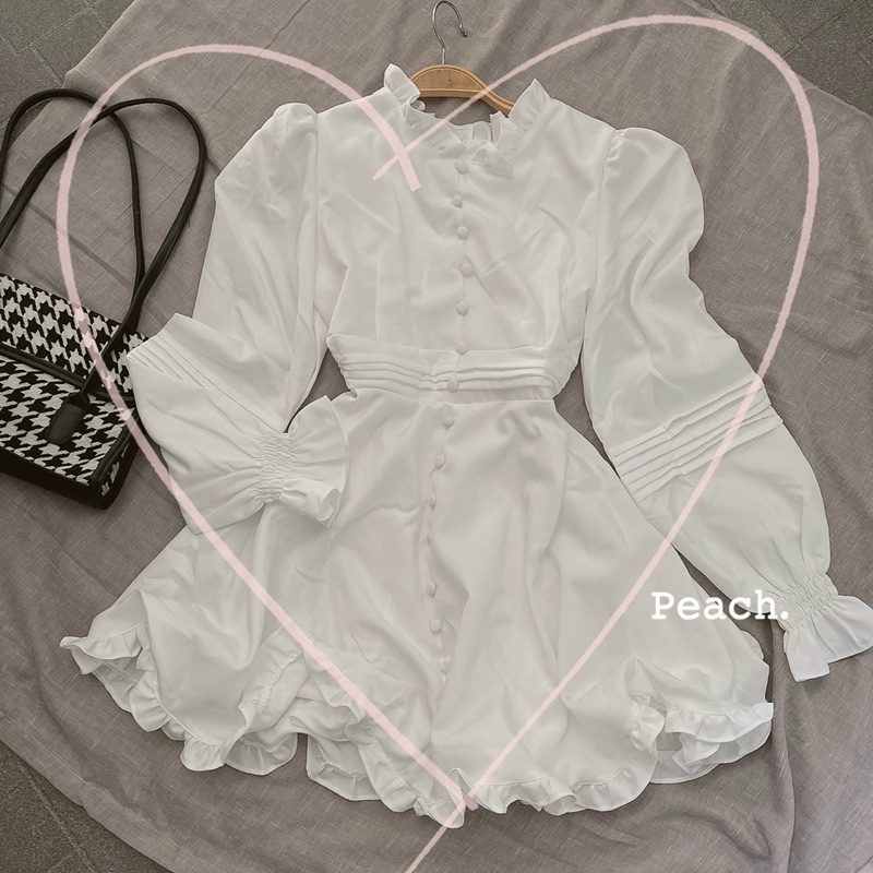 váy bèo tay dài nút bọc