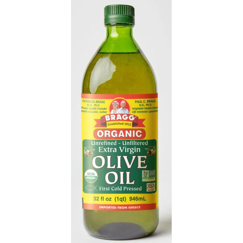 [Bragg] Dầu Extra Virgin Olive Ép Lạnh Hữu Cơ 946ml [Date: 17/08/2022]