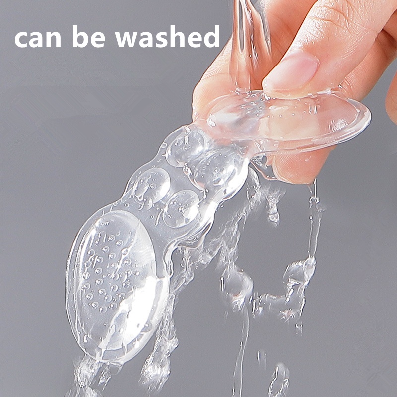 1 Cặp Miếng Dán Gót Giày Cao Gót Bằng Silicone Trong Suốt Chống Mòn Điều Chỉnh Kích Cỡ