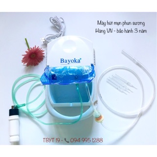 [Tặng kèm lọc mụn] Máy hút mụn phun sương Bayoka - máy hút mụn như spa - máy hút mụn cao cấp - hút mụn cám, mụn đầu đen