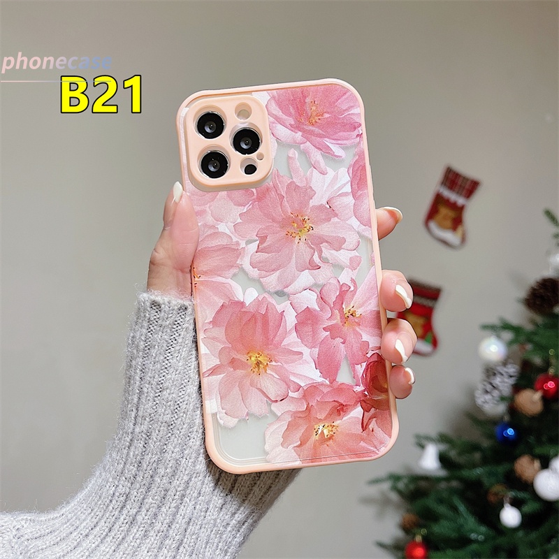 Ốp điện thoại nhựa cứng chống sốc họa tiết hoa lá cho OPPO A53 2020 A15 A54 Reno 4 A3S A5 2020 A5S A93 A12S A12 A92