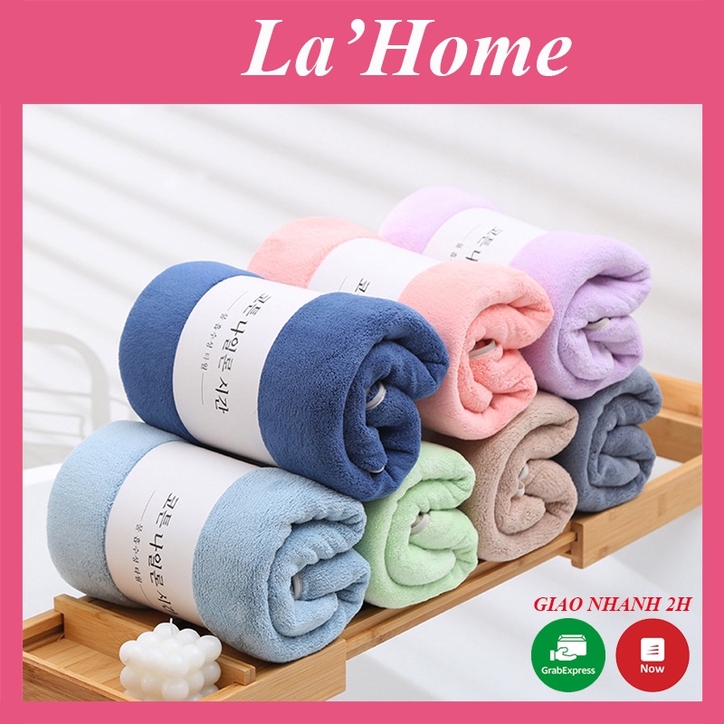 Khăn tắm lông cừu La'Home xuất Hàn kích thước 70x140cm, khăn tắm xuất Nhật mềm mịn thấm hút tốt