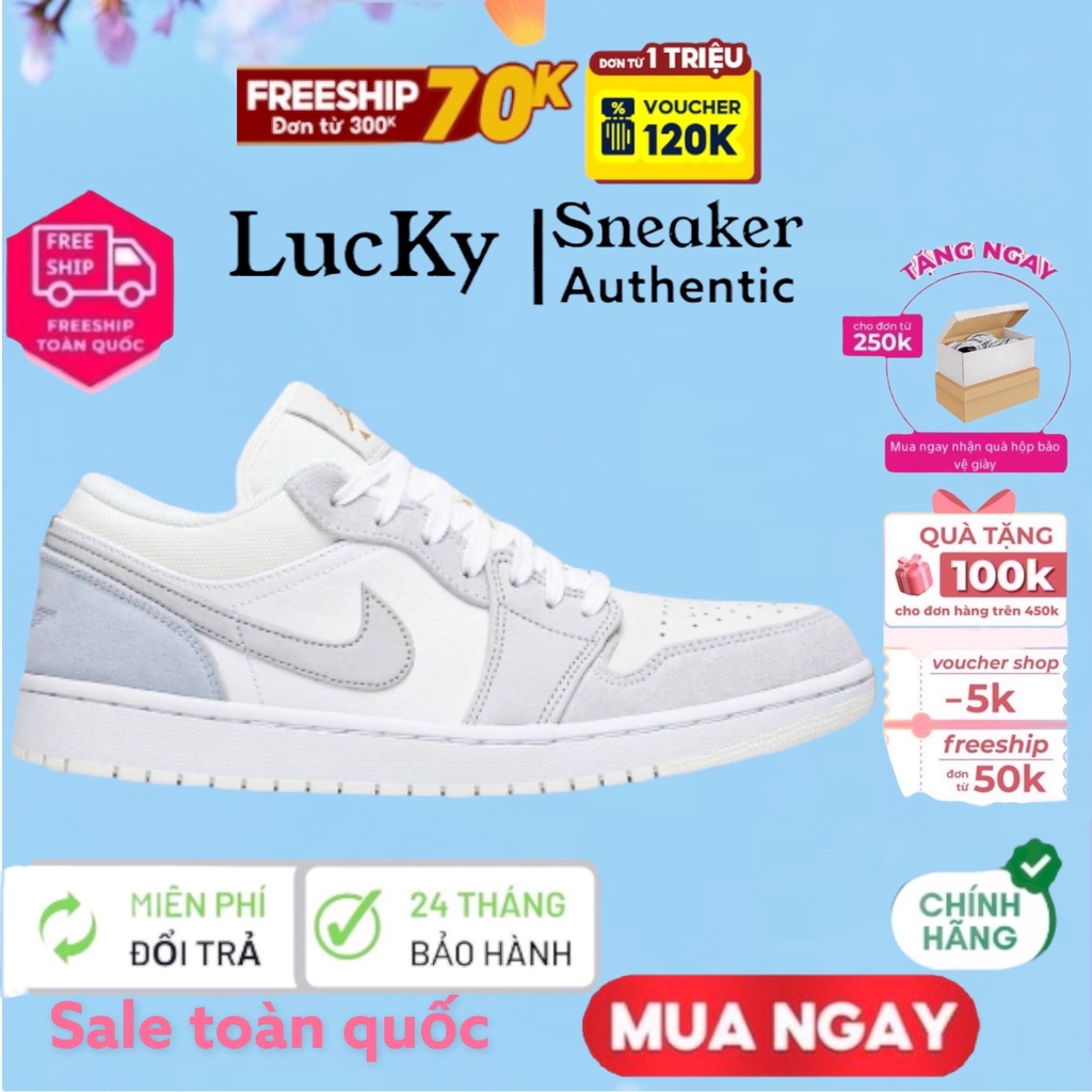 Giày 𝐉𝐨𝐫𝐝𝐚𝐧 1 cổ thấp màu xám xanh nam nữ, Giày 𝐉𝐨𝐫𝐝𝐚𝐧 Paris low màu xám nhẹ dễ tối đồ bản đẹp