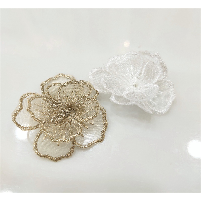 Miếng Vải Thêu Hình Hoa 3D Trang Trí Quần Áo Diy