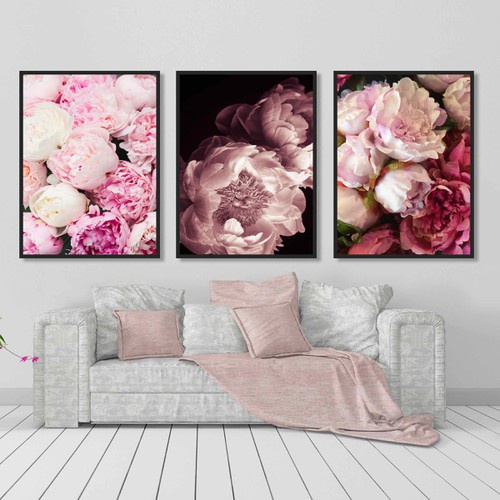 (HOT) Tranh treo tường Canvas Hoa Mẫu Đơn đẹp nghệ thuật trang trí phòng ngủ, phòng khách MĐ9-16 (không khung)