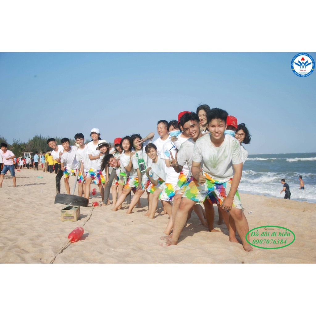 Quần đi biển Team Building, công ty, gia đình, nhóm nam nữ DB01 Bin Action