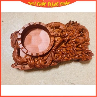 Nghiên gỗ đựng mực tàu, mực nho khắc rồng