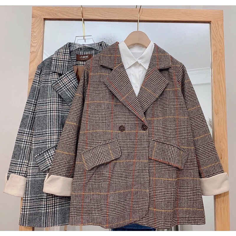 Áo dạ kẻ blazer | BigBuy360 - bigbuy360.vn