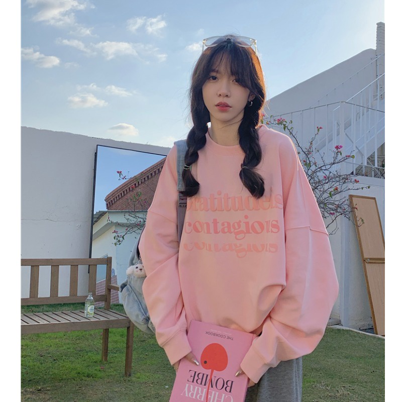 Áo sweater nữ form rộng 2022 chất nỉ đẹp, áo sweater form rộng màu tím, be, vàng hồng unisex nam nữ thời trang quản