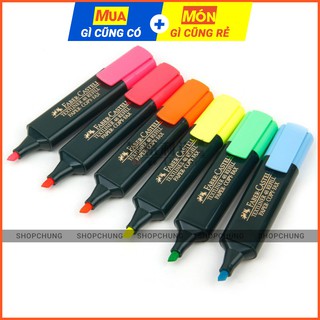 Bút dạ quang Faber-Castell màu hồng, cam, xanh, vàng