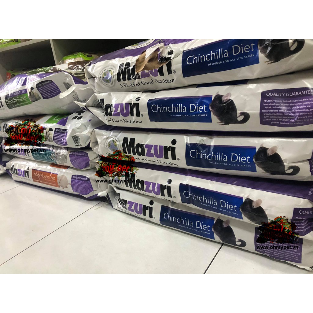 Thức ăn cho Chinchilla Mazuri  500g  cung cấp chất xơ, men vi sinh sống hỗ trợ tiêu hoá
