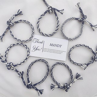 Vòng tay Kumihimo Trắng- Xanh Đen