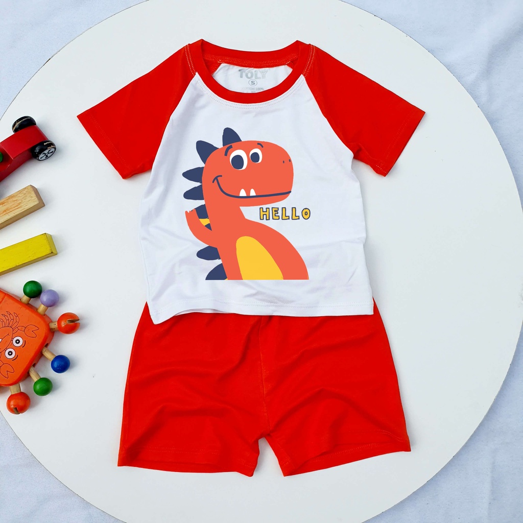 Bộ Quần Áo Bé Trai Toli Chất Liệu Cotton Mềm Mịn, Thoáng Mát, 3 Màu Cực Đáng Yêu 4_16kg [XANH DƯƠNG-MM054]