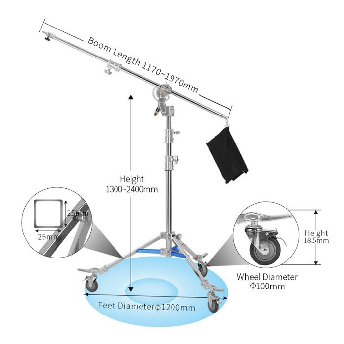 Chân boom treo đèn Jinbei M6 2in1