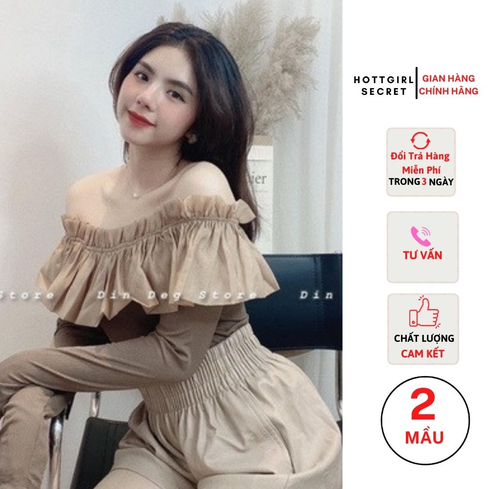 Áo trễ vai phối cổ bèo chất liệu len tăm cao cấp,sexy,quyến rũ khỏi bàn ce ạ,thiết kế độc quyền Hottgirl Secret 2021