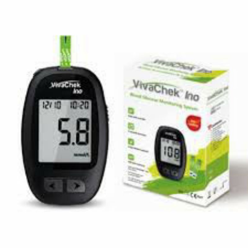 Máy đo đường huyết Vivacheck INO Mỹ + 50 que thử + 50 kim lấy máu