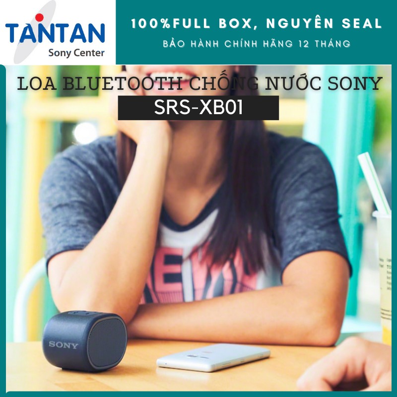 Loa BLUETOOTH EXTRA-BASS CHỐNG NƯỚC Sony SRS-XB01 | Kháng nước chuẩn IPX5 - Kèm dây đeo tay - Pin:6h - 160g