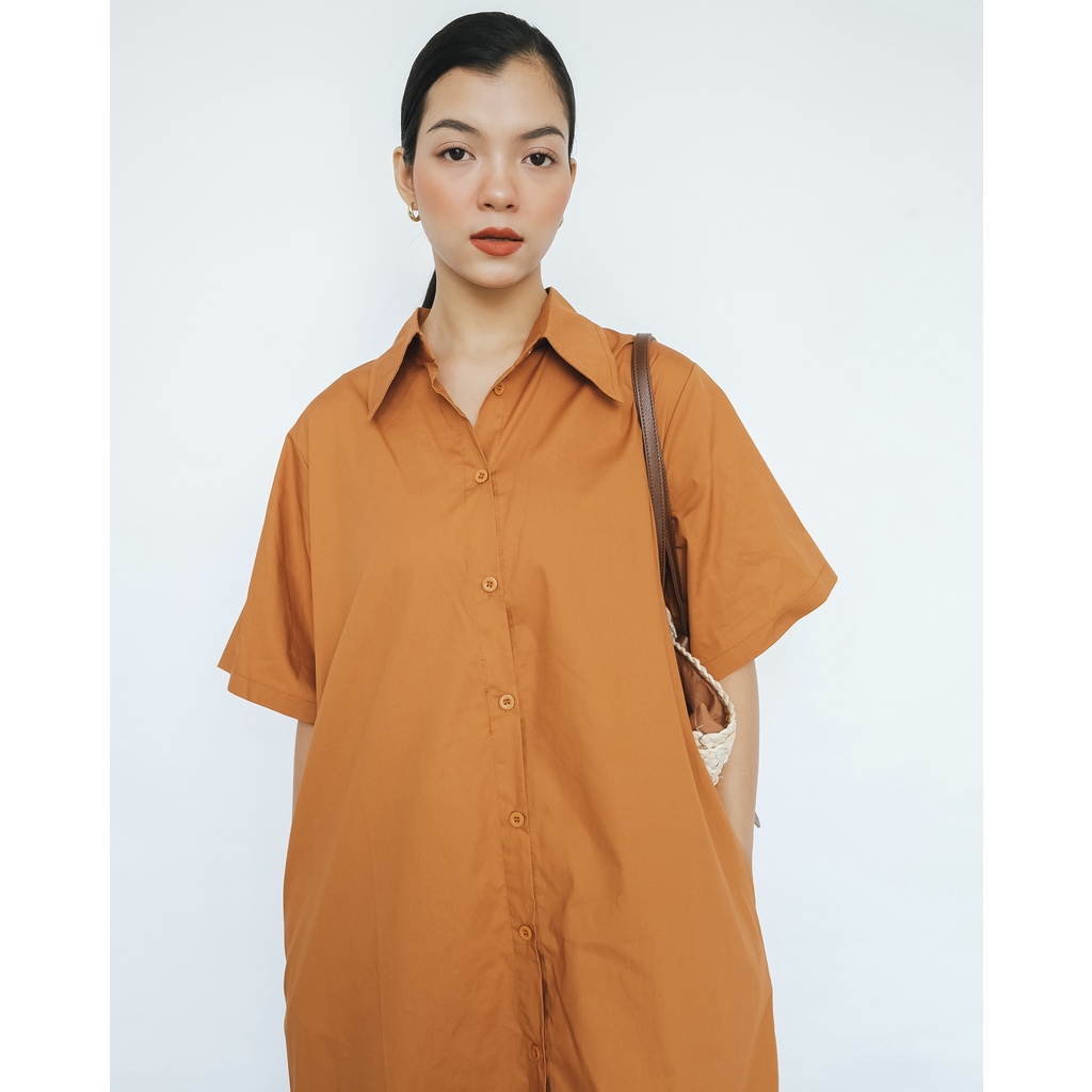 Đầm Sơ Mi Form Rộng Dài Oulebrou | 3448 | Lana Official