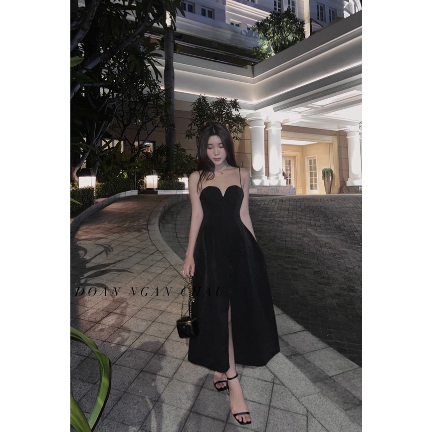 Đầm thiết kế cao cấp 2 dây cúp ngực mshappy.vn