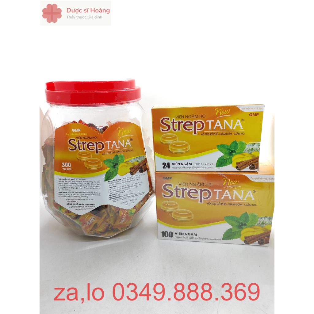 Viên Ngậm Ho Streptana - Kẹo Ngậm Ho Strep Tana
