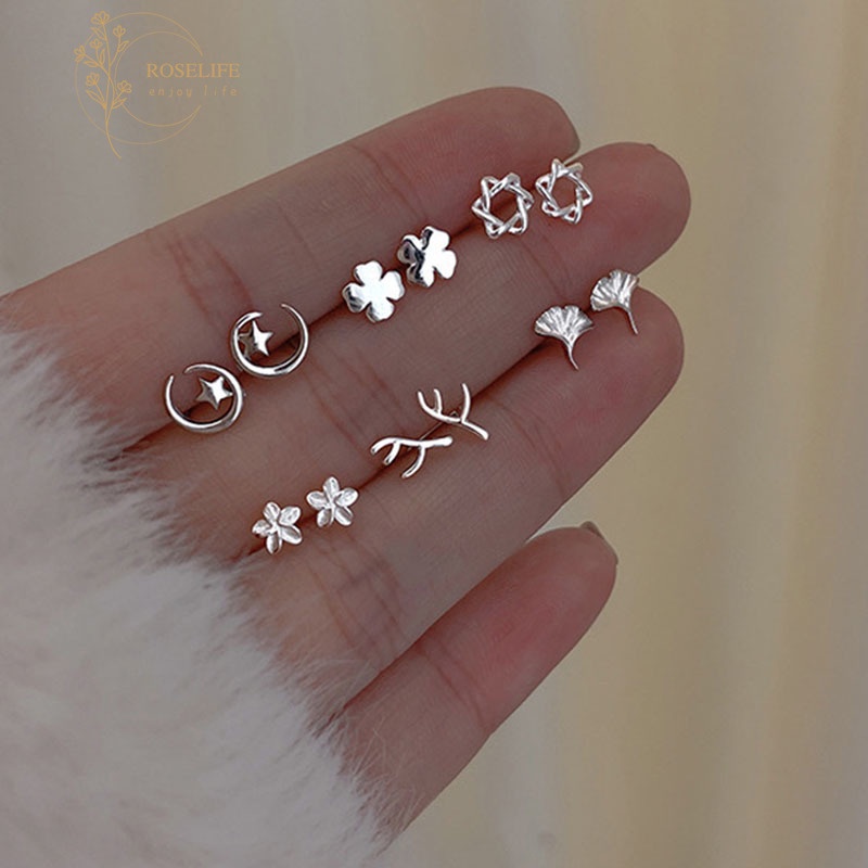 Bông tai nút nhỏ nhiều kiểu dáng tuỳ chọn bằng bạc S925