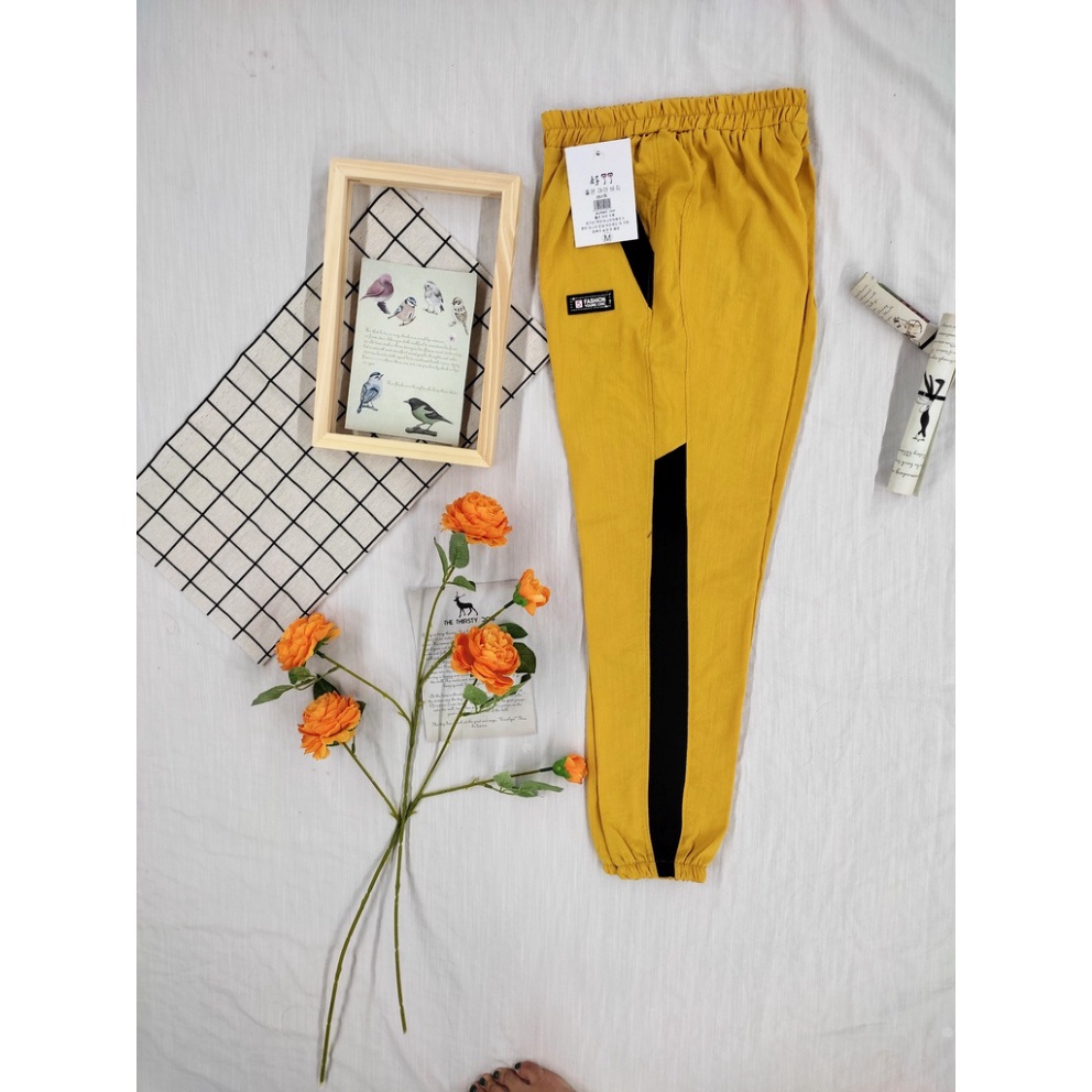 Quần đũi dáng dài ❤️Ảnh thật shop tự chụp❤️ Quần thể thao, cạp chun, vải đũi hàn cao cấp, thoáng mát.