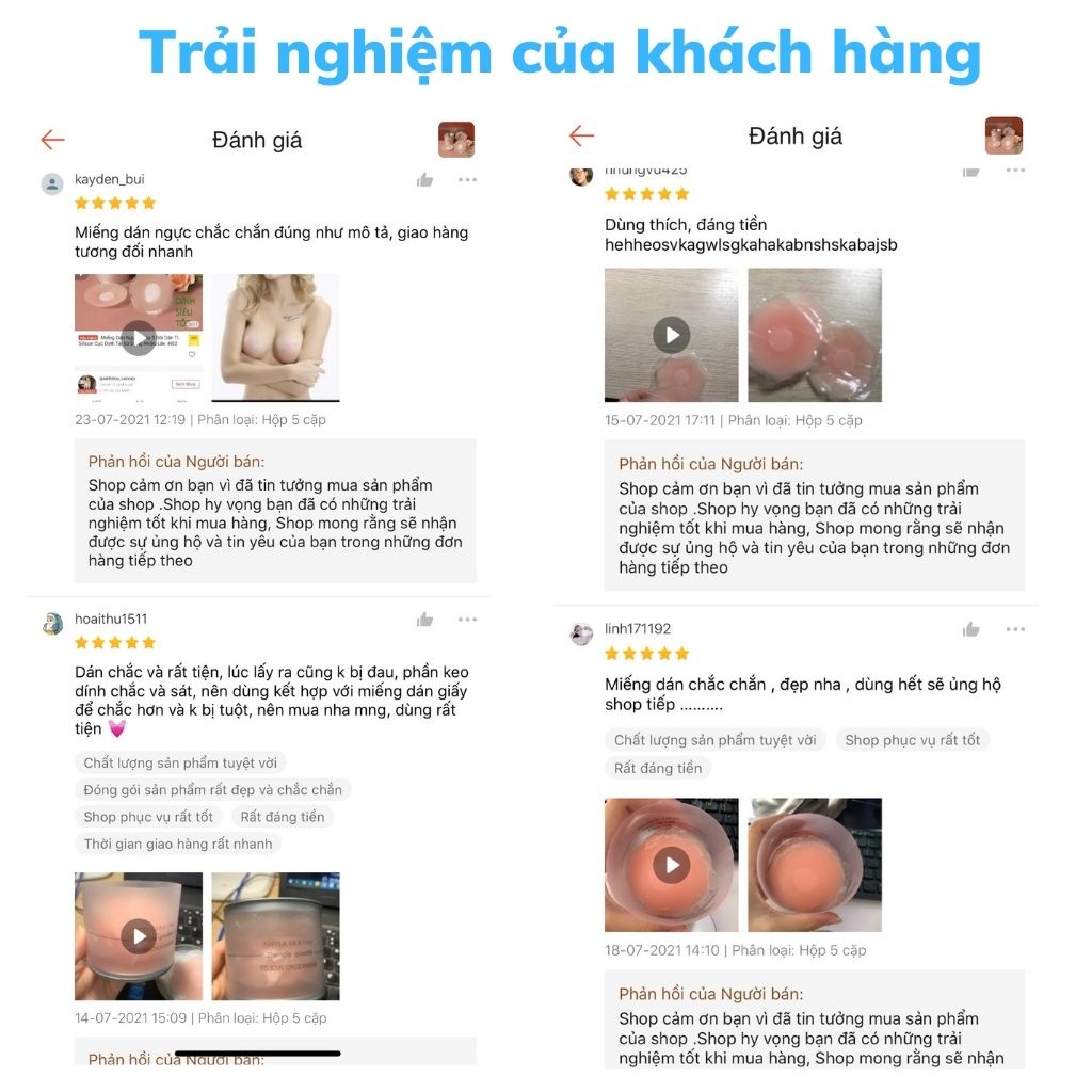 Miếng dán ngực ti silicon, dán ti Hộp 5 cặp sử dụng nhiều lần CAVADO