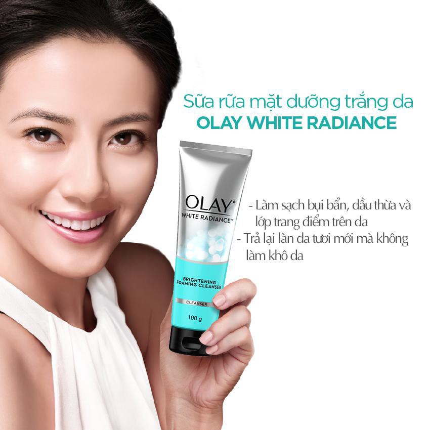 Sữa Rữa Mặt Dưỡng Trắng Da Olay White Radiance Brightening Foaming Cleanser 100g