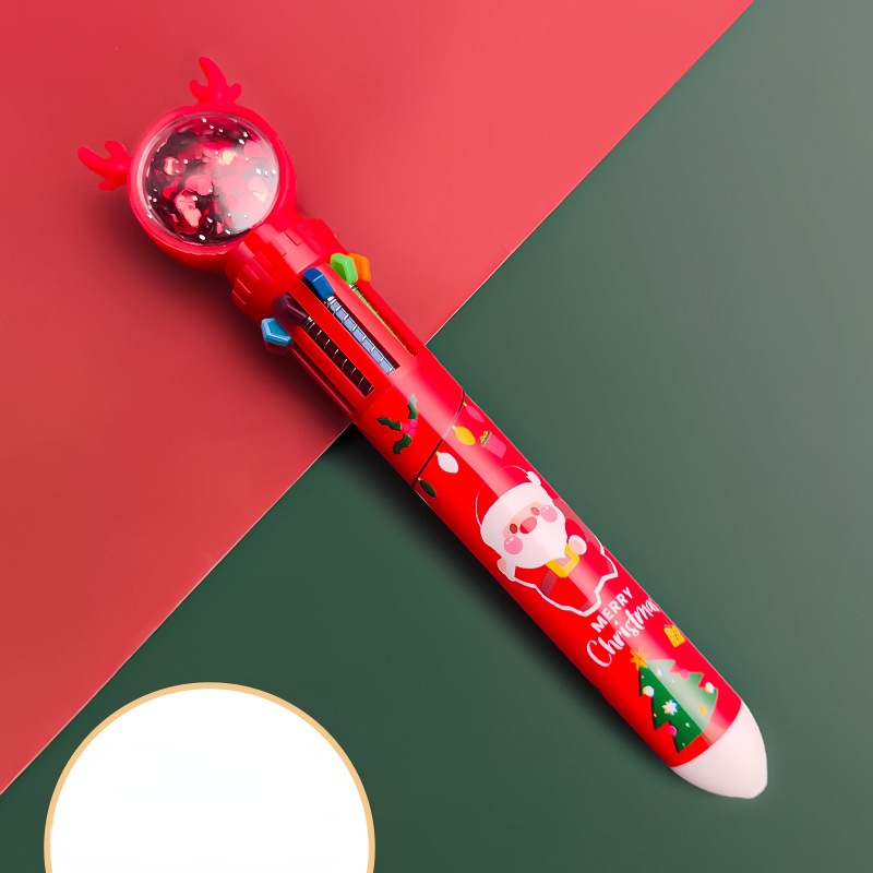 Bút Bi Bấm in Hình Ông Già Noel 0.5 Nhiều Màu Sắc