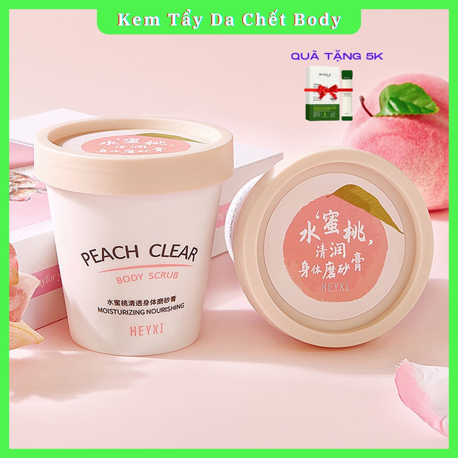 [TẶNG MẶT NẠ] Kem tẩy da chết toàn thân, kem tẩy da chết body hương đào Peach clear 200 g nội địa Trung