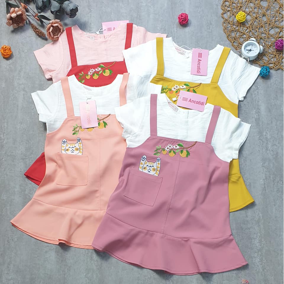 Đầm Yếm Bé Gái Dạng Liền Giả Yếm Vải Cotton Thái Mát Mịn -Trang 25 Kids