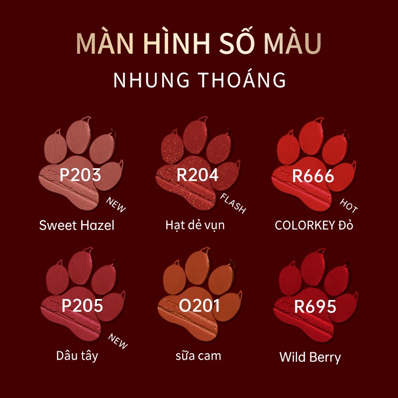 Son kem lì COLORKEY hiệu ứng gương màu sắc xinh xắn 1.7g