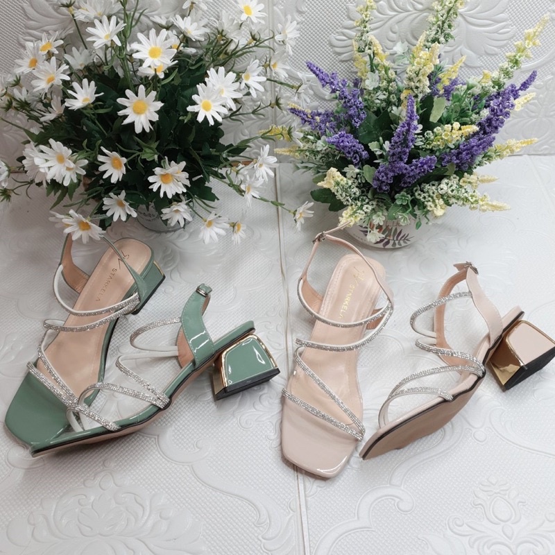 Sandal nữa quai ngang óng ánh mã LC01