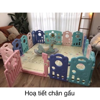 Quây cũi nhựa nguyên sinh an toàn cho bé tặng thảm xốp + bóng