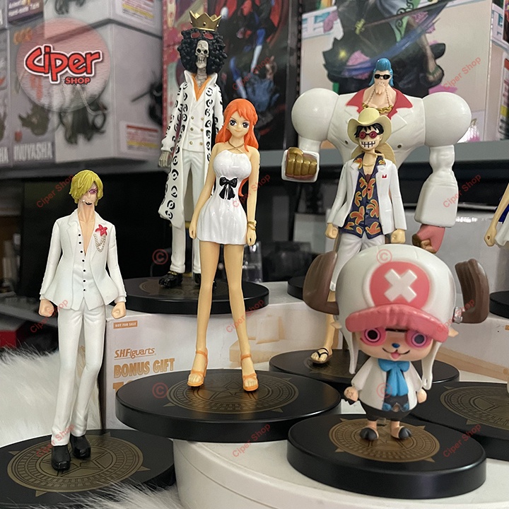 Trọn bộ Team Mũ Rơm Film Gold Trắng- 9 thành viên - Figure Team Luffy One Piece