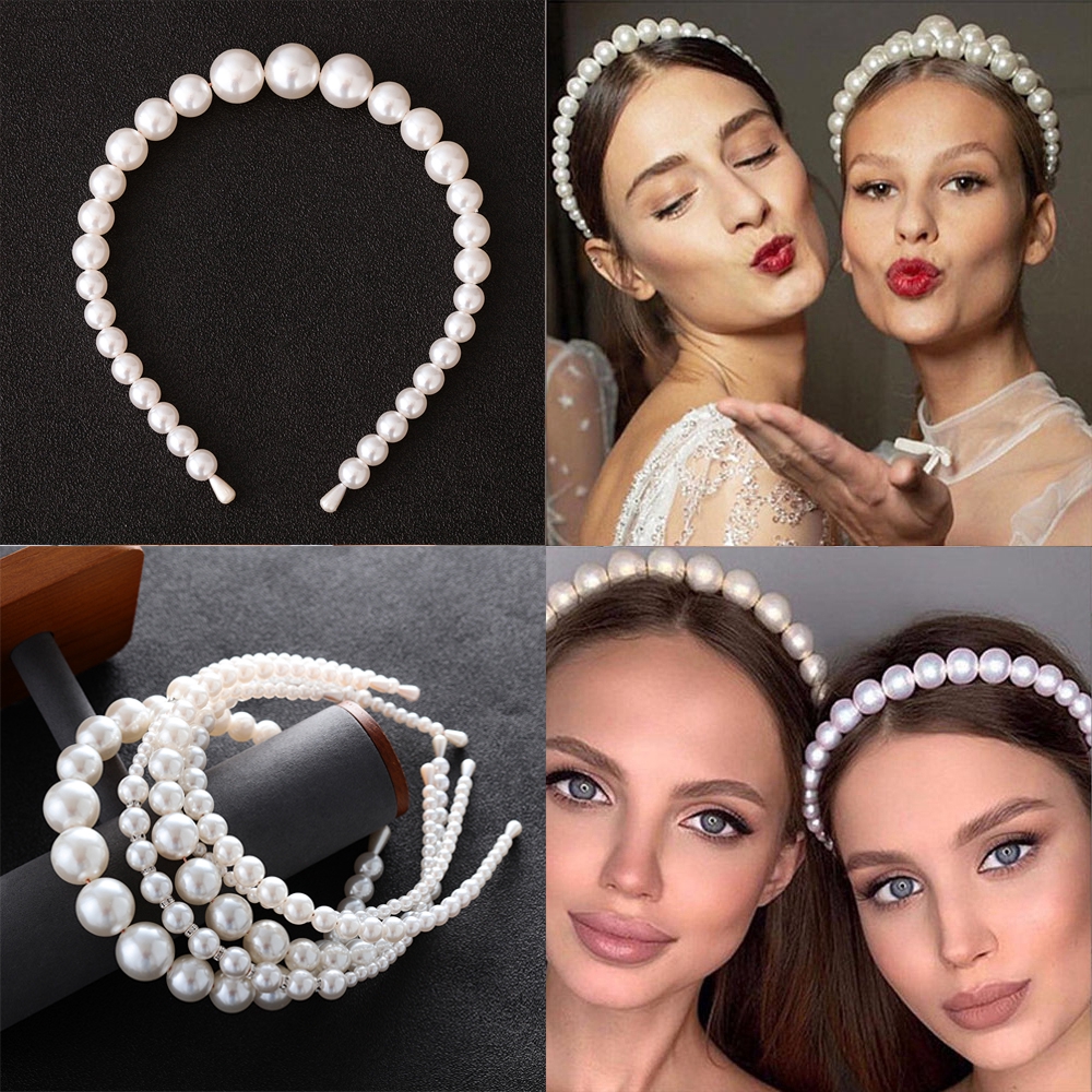 Băng Đô Cài Tóc Đính Ngọc Trai Lớn Sang Trọng